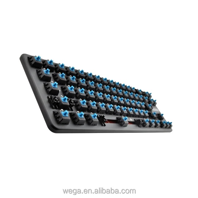 LED blue switches n keys anti ghost rollover detachable cable floating keys wired wireless mechanical keyboard