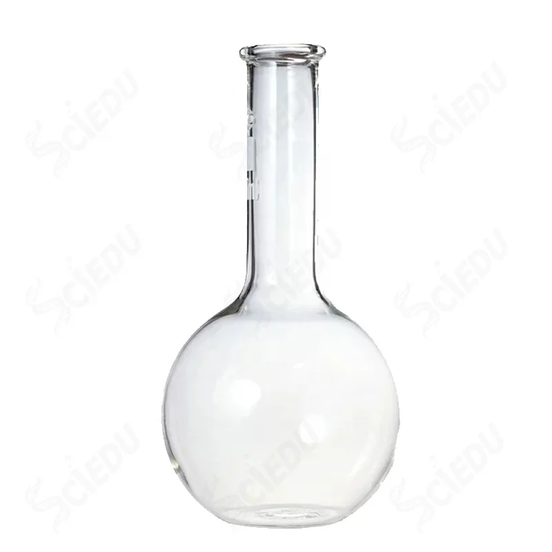 Колба с тонким горлом и длинным горлом с плоским дном для химической лаборатории