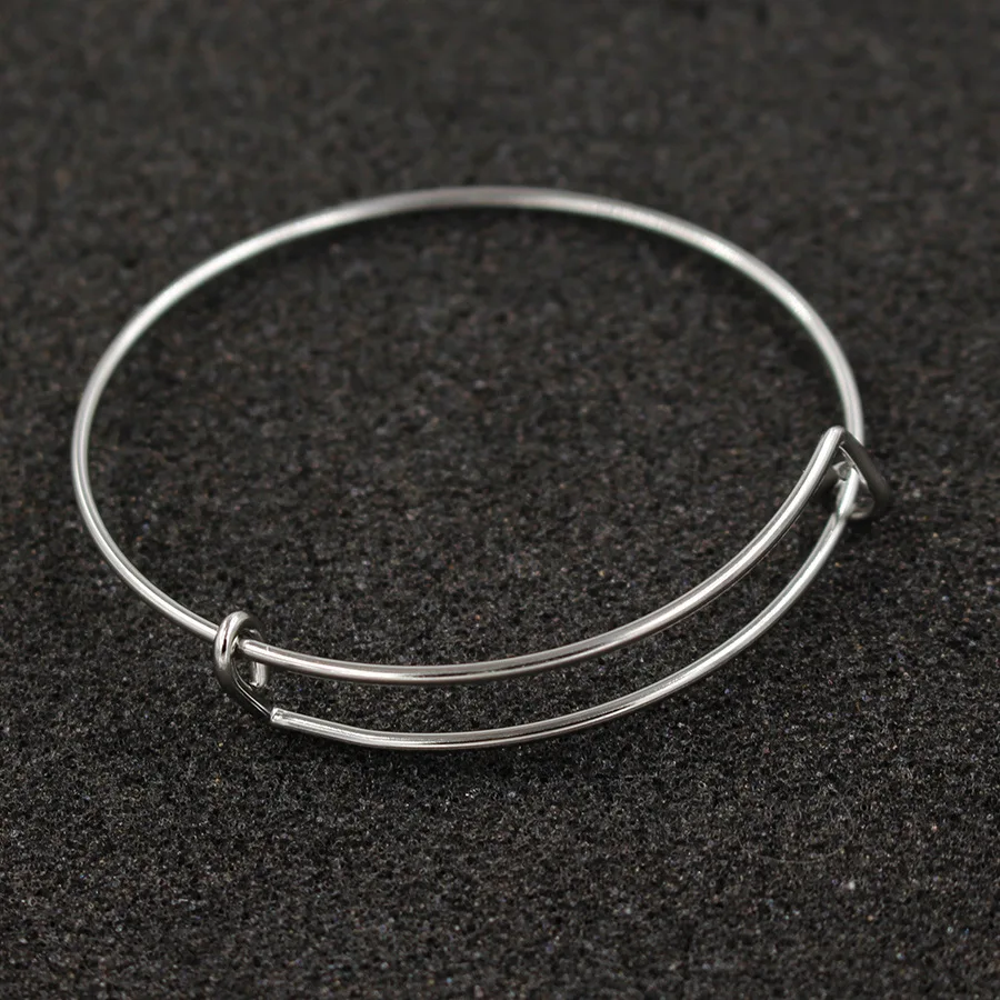 1.6mm  Adjustable Blank Stainless Steel  DIY  Wire Expandable Bangle for Jewelry Making