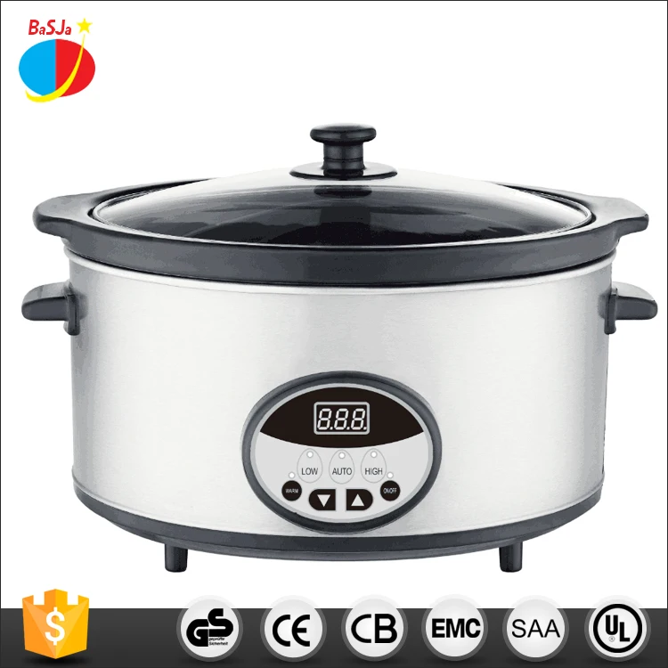 Kitchen appliance 320W 7.5QT oval stainless steel crock pot electric slow cooker 1.5L 3.5L 5L