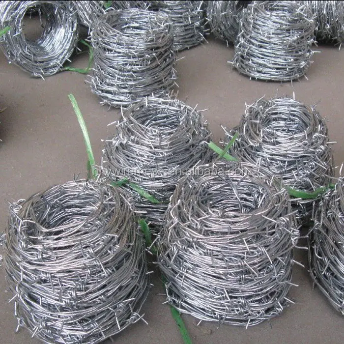 12#*14#galvanized barbed wire fence sharp barb wire coil roll