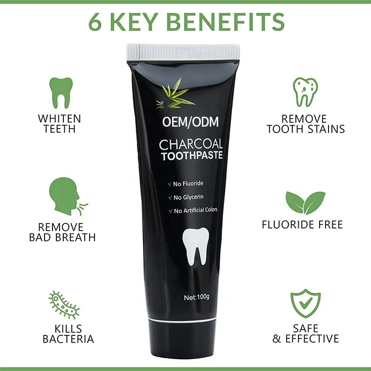 Wholesale Organic Activated Bamboo Charcoal Teeth Whitening Toothpaste