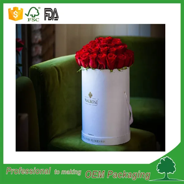 Lid and Base round cardboard carton flower box packaging for flowers wholesale