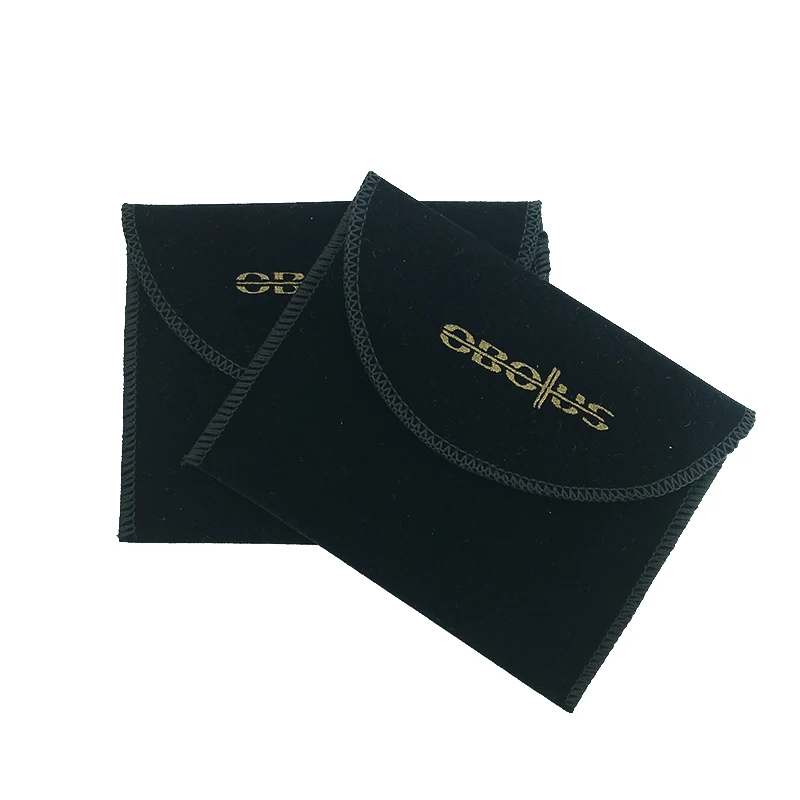 
Custom logo 12x9cm velvet flap cosmetics bags for packaging lipsticks 