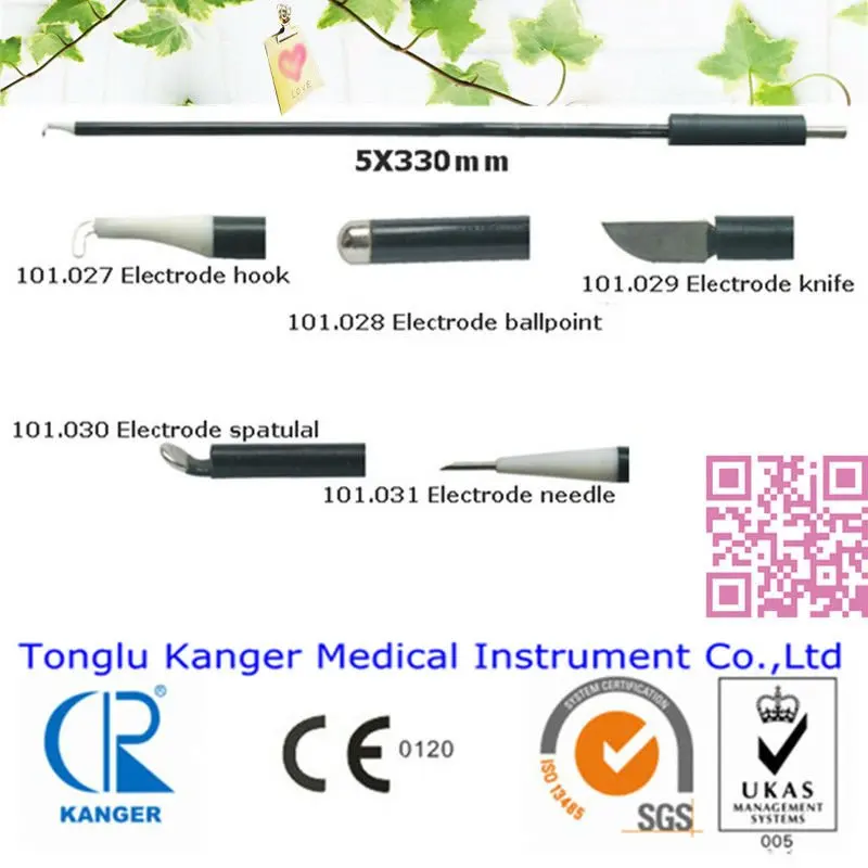 Laparoscopic surgical instruments L hook/probe electrode/spatula electrode