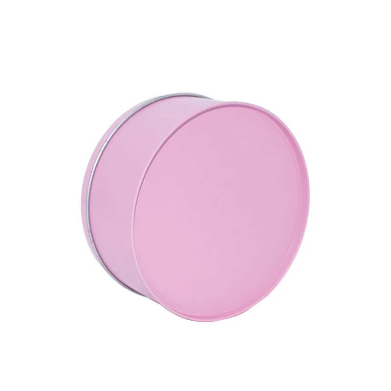 Розовая плоская железная круглая Косметическая металлическая упаковочная коробка от производителя