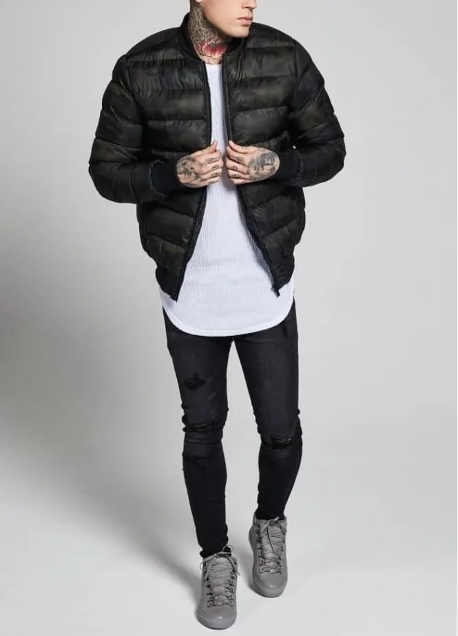 Hot sale mens winter autumn boys black  padded zipper down jacket with pockets