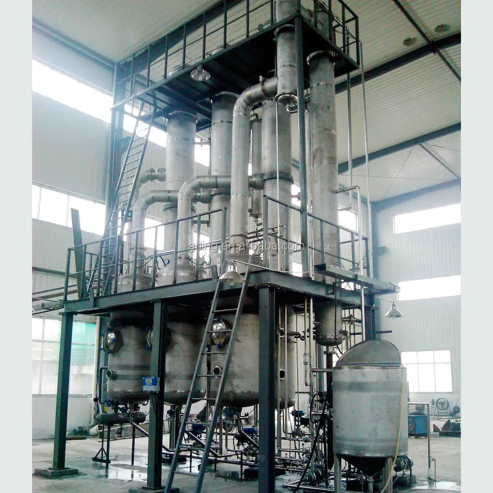 Multi effect vacuum low pressure falling film evaporator for sugar concentrated project
