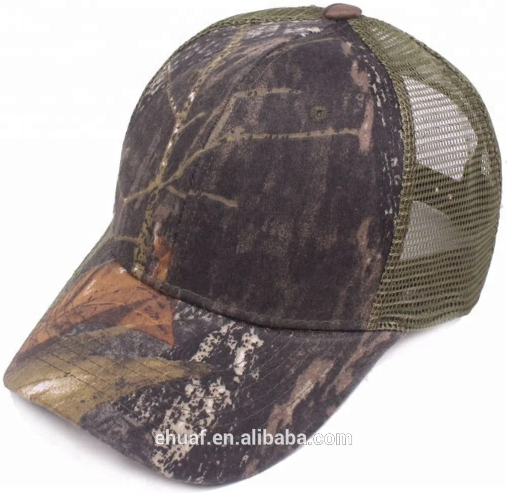 Wholesale snap back forest camo mesh baseball cap blank real tree camouflage trucker hat cap