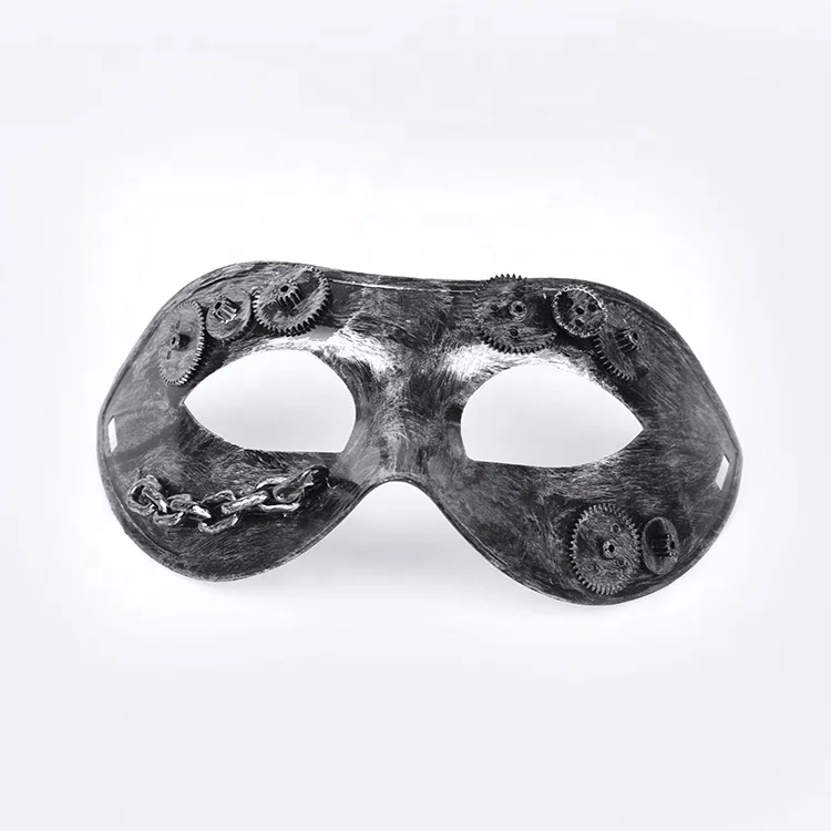 Custom Personalized Retro Gear Era PVC Plastic Steampunk Mask Rock Punk Eyewear Half Mask Design for Halloween