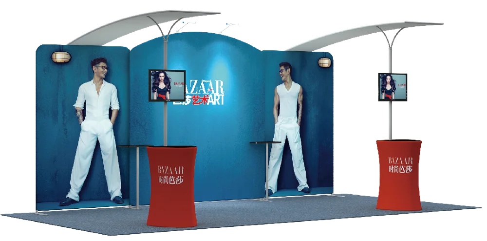 Trade show portable 6x3 exhibition booth display backdrop stand
