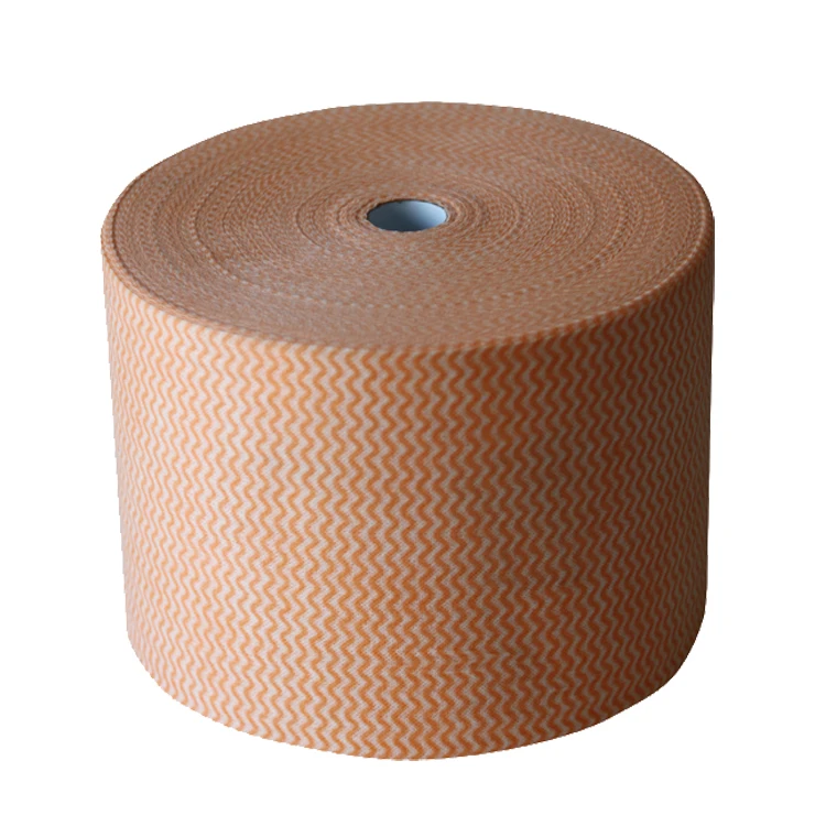 Good price orange nonwoven spunlace wavyline kitchen wipes for household cleaning