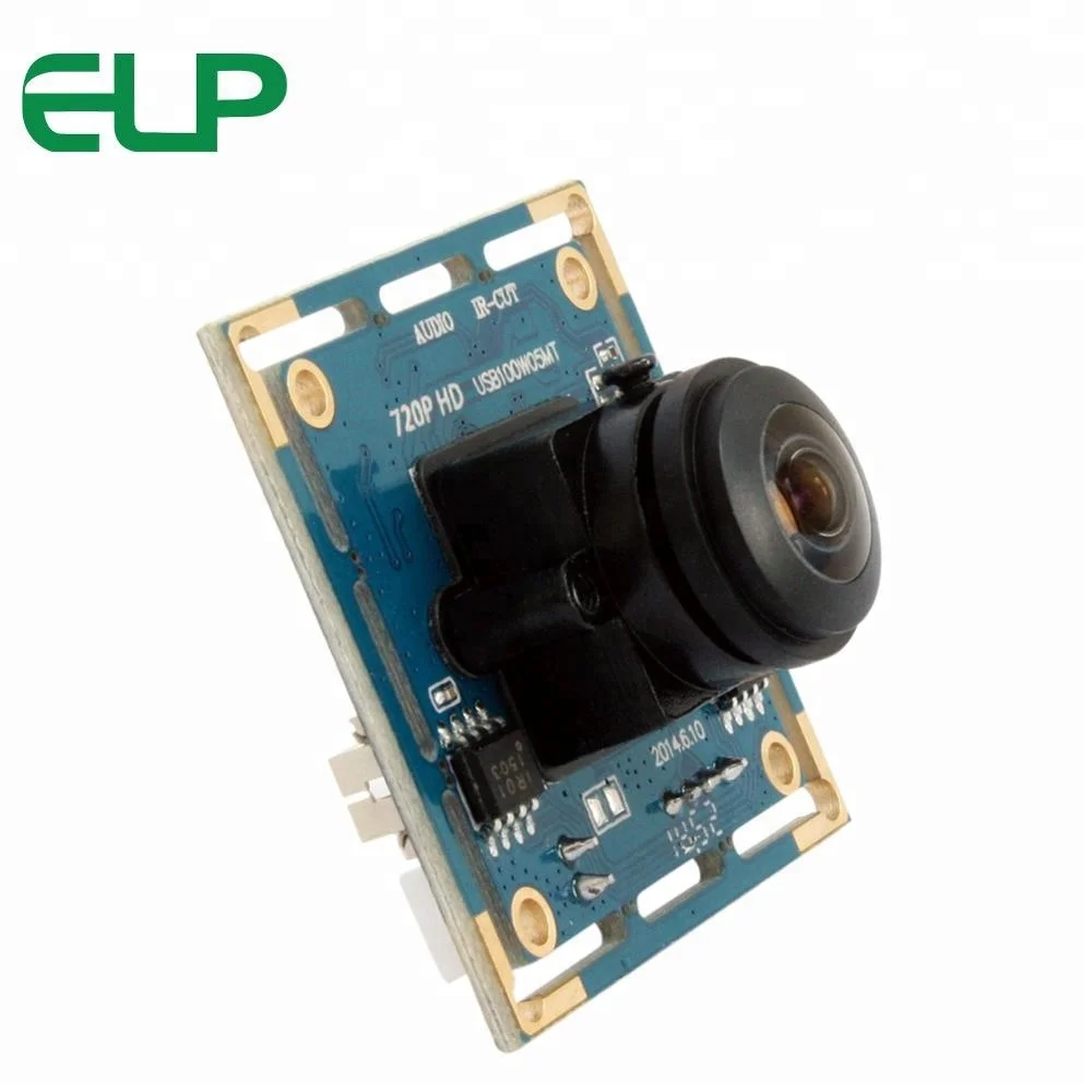 ELP 720P HD Mini usb camera module wide angle M12 fisheye lens CCTV CMOS Camera module for industrial machine vision