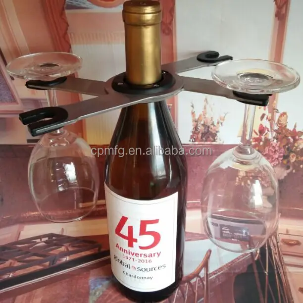 Мгновенная доставка, 4 стакана для бутылок вина и шампанского, складной держатель для бутылок из нержавеющей стали