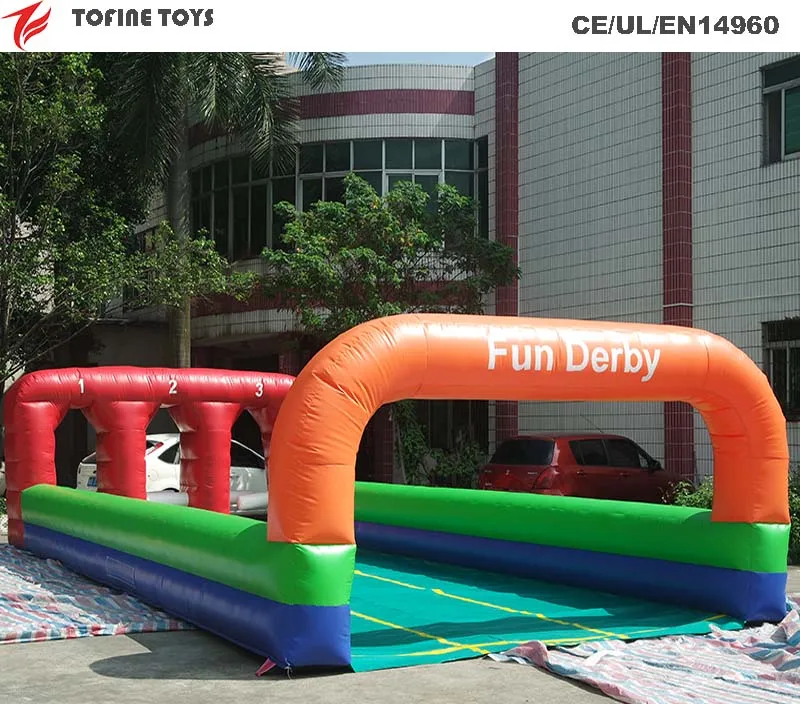 Fun Inflatable derby horse racing game inflatable Pony Hop racing inflatable horse riding for kids and adults