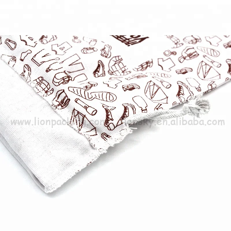 Индивидуальный логотип, упаковка для ювелирных изделий, Премиум маленький хлопчатобумажный холщовый чехол с полной печатью