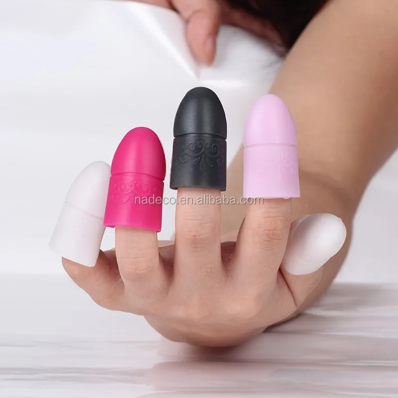 Nail polish silicone finger cots uv gel nail remover with different color
