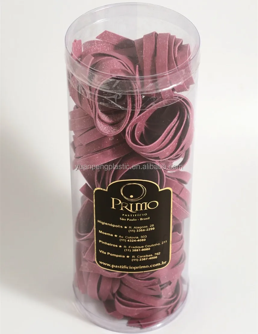 Transparent food safe clear PETG plastic tube food packaging Food grade plastic tube packaging with sticker