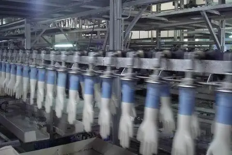 
China newest high quality cheap medical latex rubber glove machine production line with stripping machine 