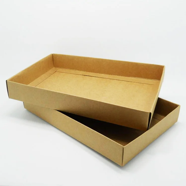 OEM factory low price brown kraft small cardboard storage boxes with lids for packaging