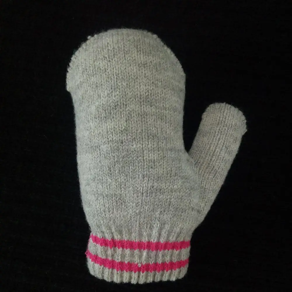 baby basic style winter warm knitting mittens with jacquard and printing
