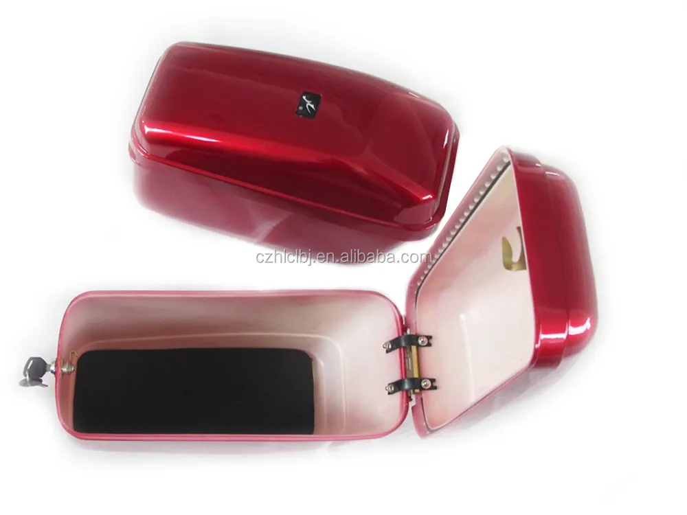 Black Motorcycle touring Cruiser Hard Trunk Saddle Bag Luggage case for kawasaki