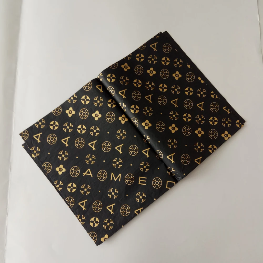 
 Пользовательский логотип Печать Салфетка оберточная бумага с золотым или серебряным логотипом  