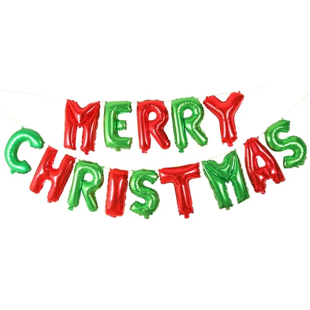 Wholesale 16 inch alphabet letter 14 pcs set Merry Christmas foil balloon for Christmas party decoration