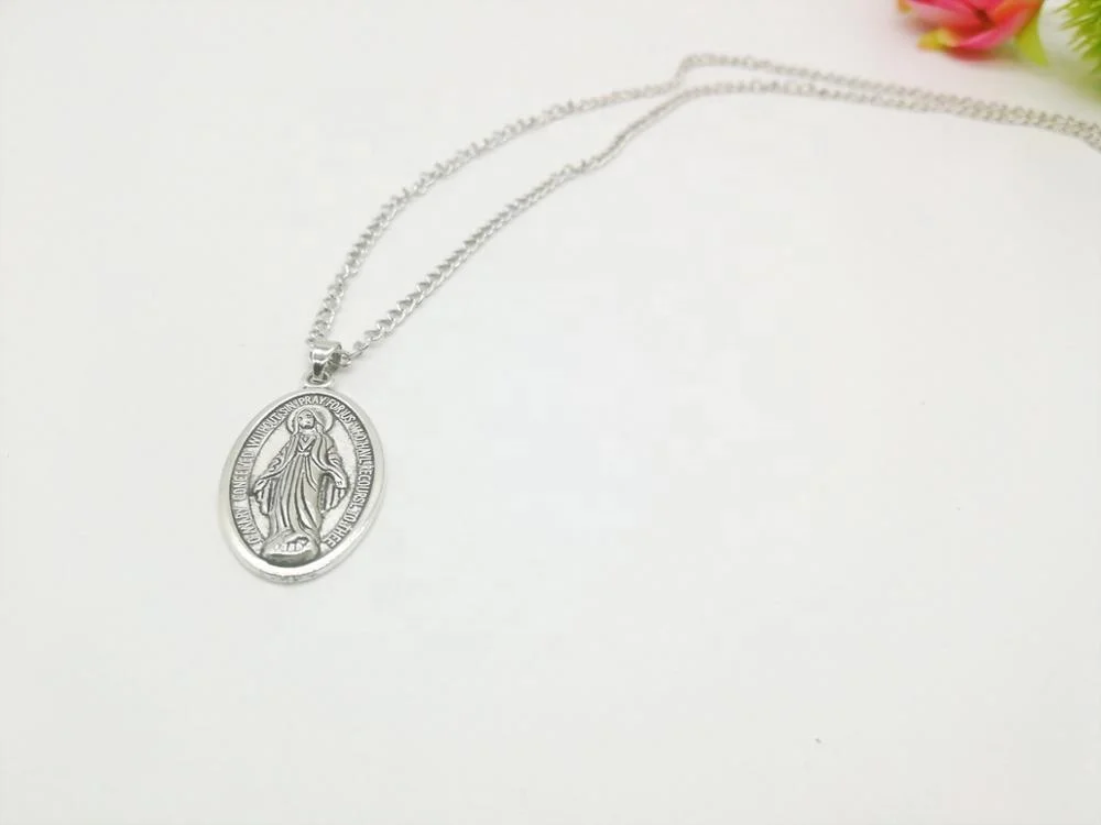Hot selling wholesale Catholic Religious Mary Rosary pendant jewelry necklace