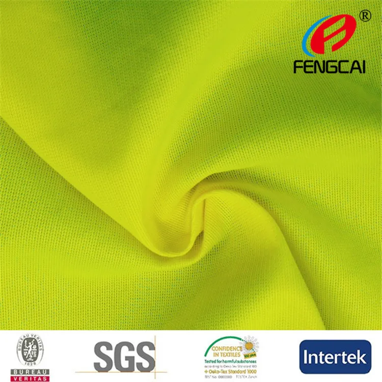 Флуоресцентная ткань для безопасного жилета с уровнем EN 471, флуоресцентного желтого цвета