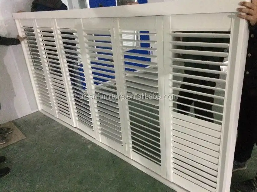 Hangzhou export american style windows white bass wood shutters interior shutters