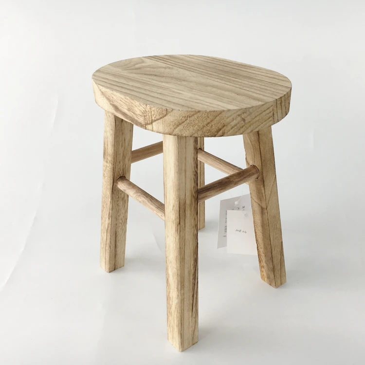 
unfinished paulownia wood design stools for workshop 