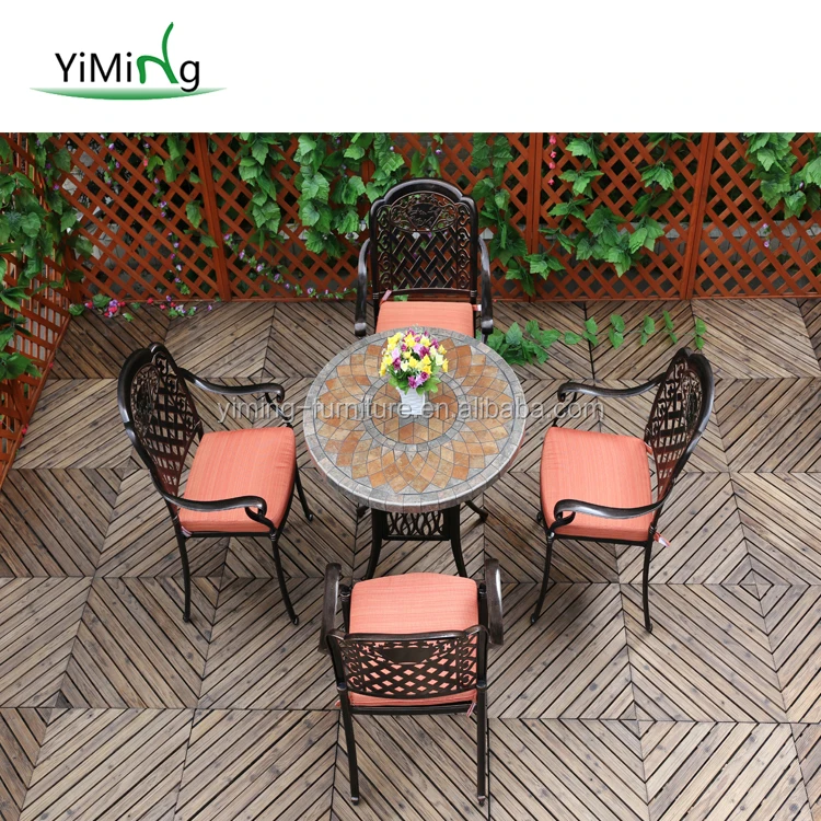 Popular outdoor sling furniture restaurant/cafe/bistro coffee table and chair