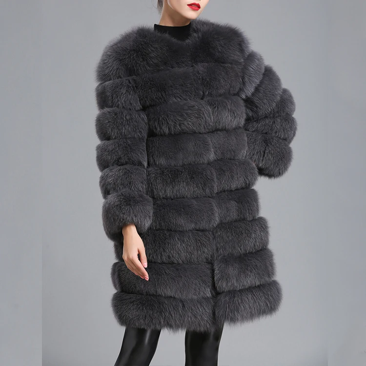 Fashion Beautiful Wholesale Custom Fur Coat Colorful Women Winter Warm Natural Removable Real Fox Fur Coat