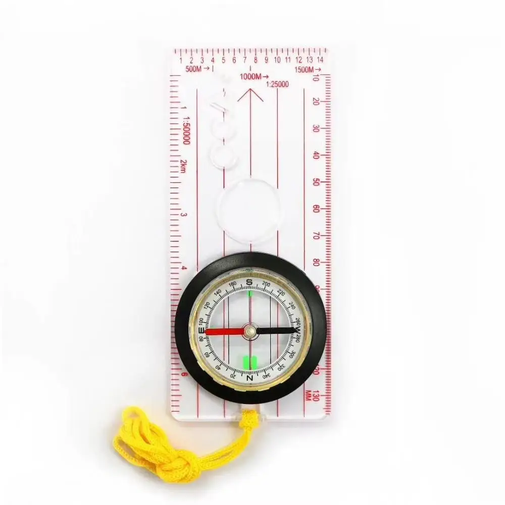 Plastic Multifunction Map Compass For Outdoor Navigation Camping Transparent Ruler Protractor