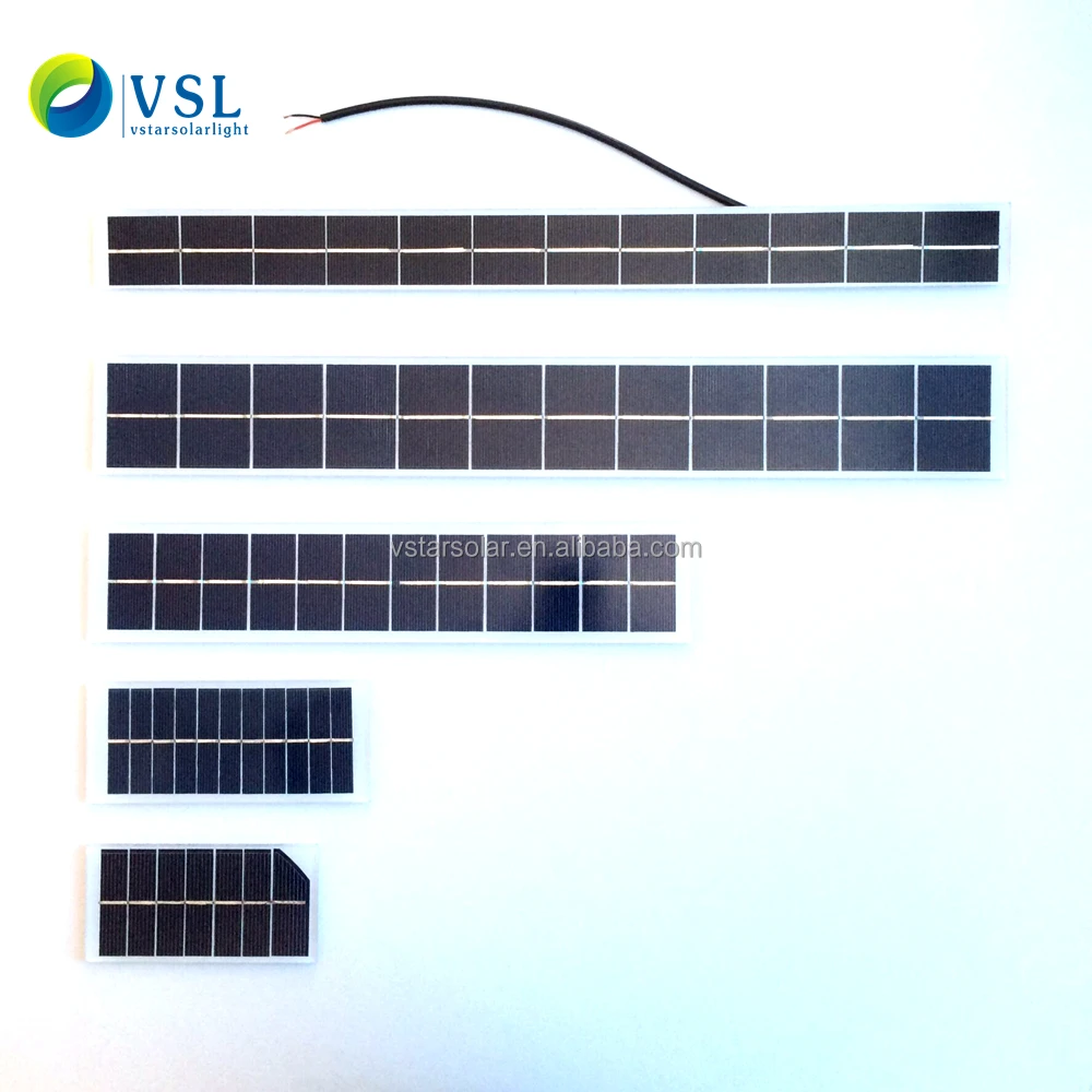 Factory direct 450*60*4.6mm 4W 6V Polycrystalline linear solar panel for advertising box and window lighting