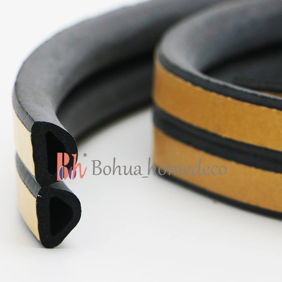 12x10 EPDM Foam Rubber Door Seals Self Adhesive D Type Sealing Strips Draught Excluder Anti Collision Energy Save Weatherstrips