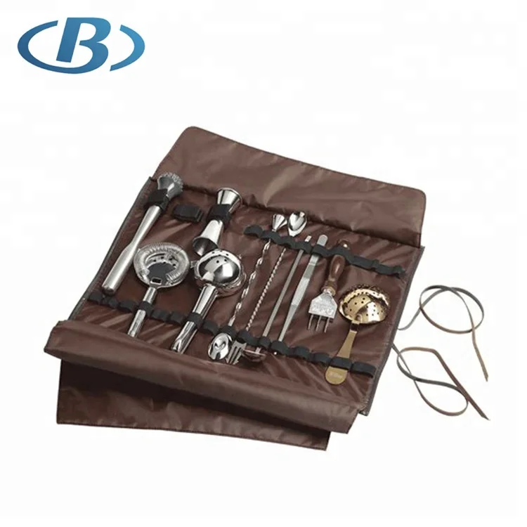 Pu Case Travel Barware Bar Set For Bartender