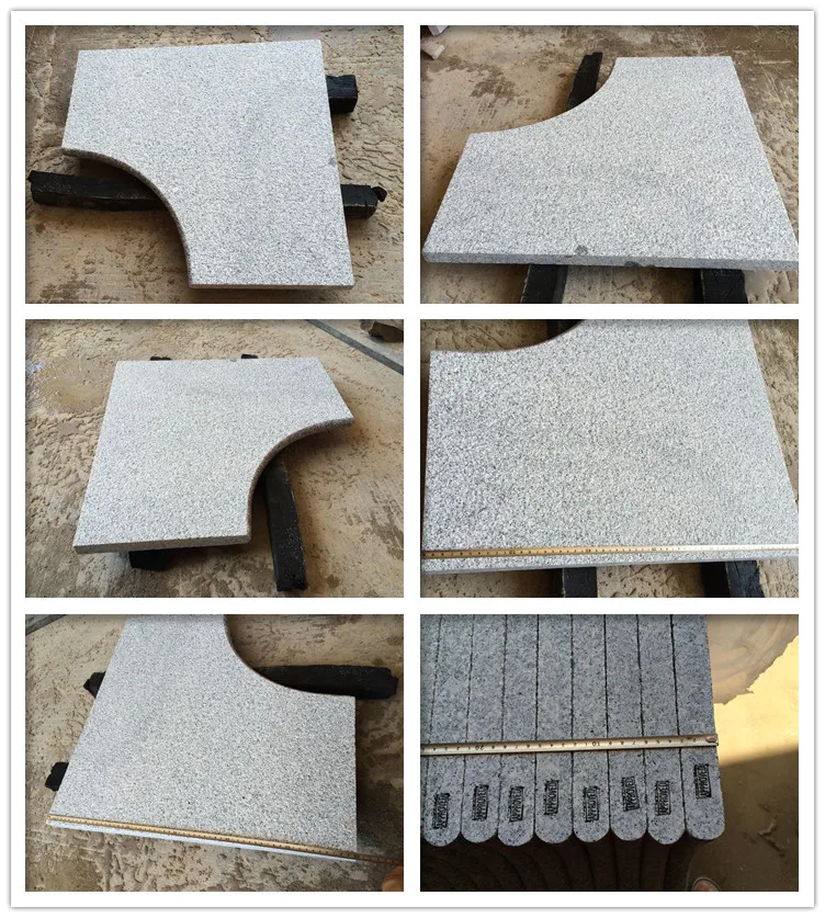 G603 Grey Granite Non-slip Bullnose Corner Pool Coping Stone Tiles