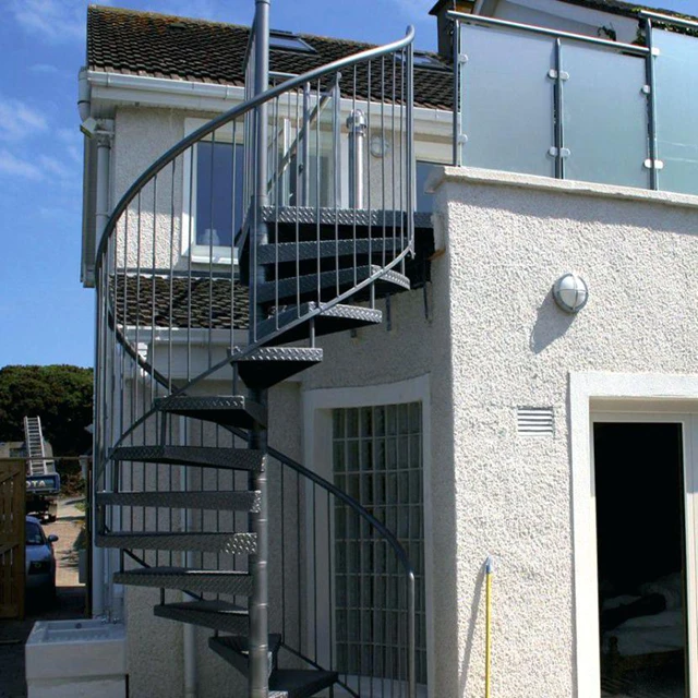 Decorative Exterior Stairs Design Used Prefab Steel Spiral Staircase
