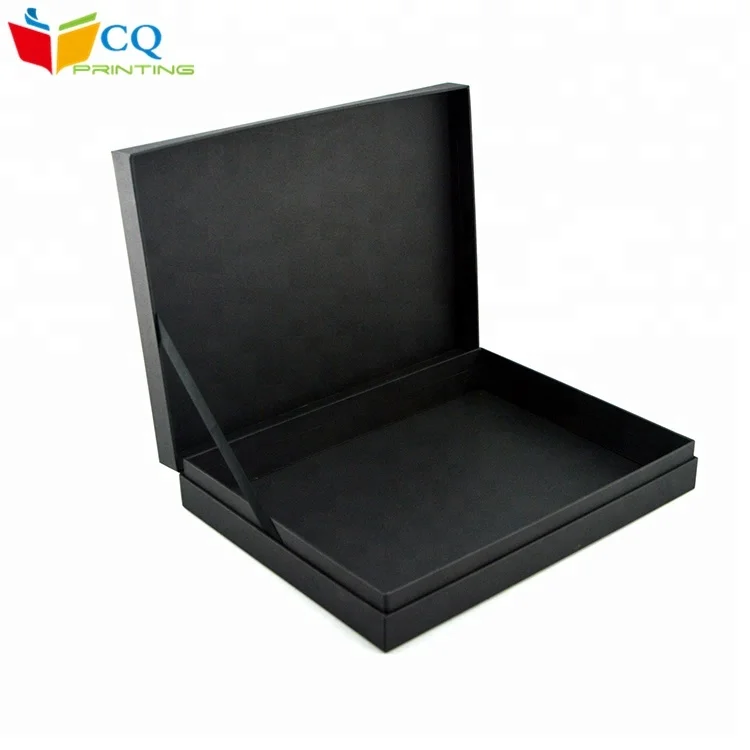 Wholesale black card customized cardboard gift flip top paper box	for jewelry packing , china black cardboard box manufacturers