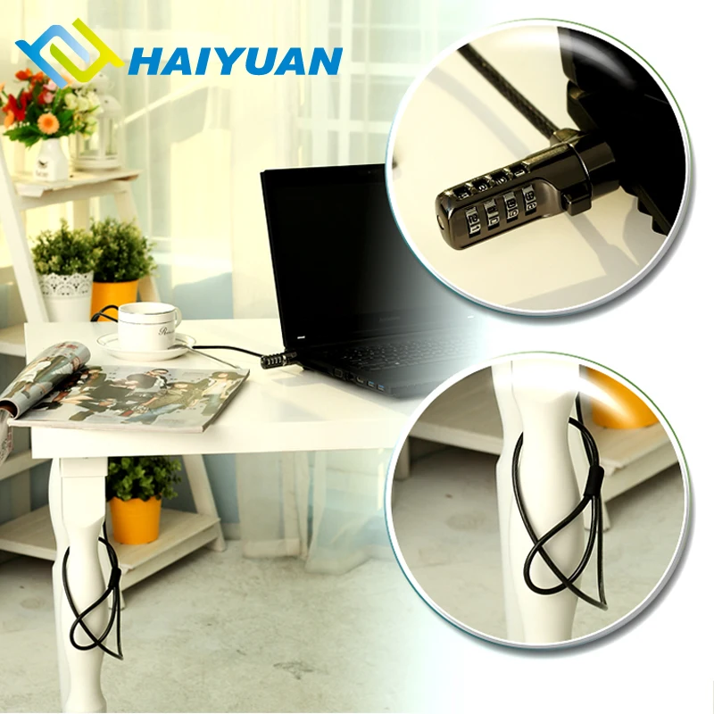 Anti-thief Code Lock Laptop Computer Black Electroplating Laptop Combination Lock Security Cable Notebook Security Cable