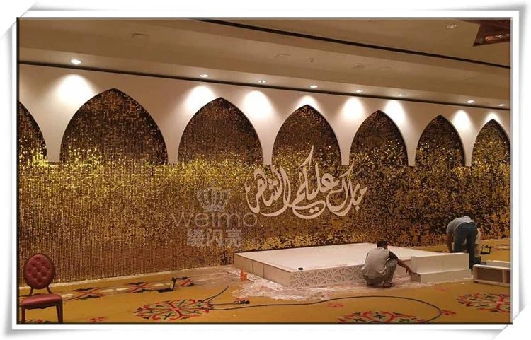 2021 New design outside decorative panel shimmer wedding backdrop wall sequin wall