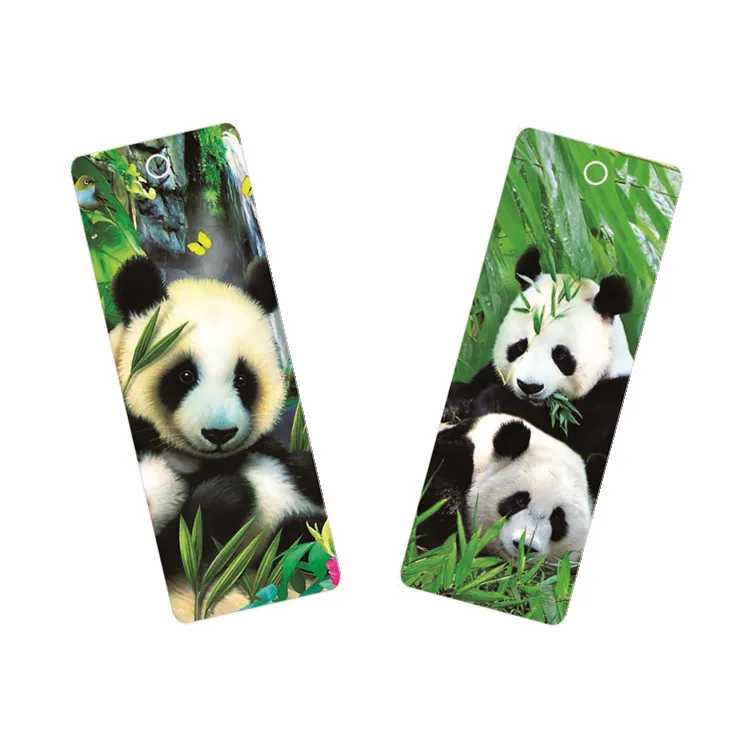 Panda picture custom printed 3d lenticular  bookmarks