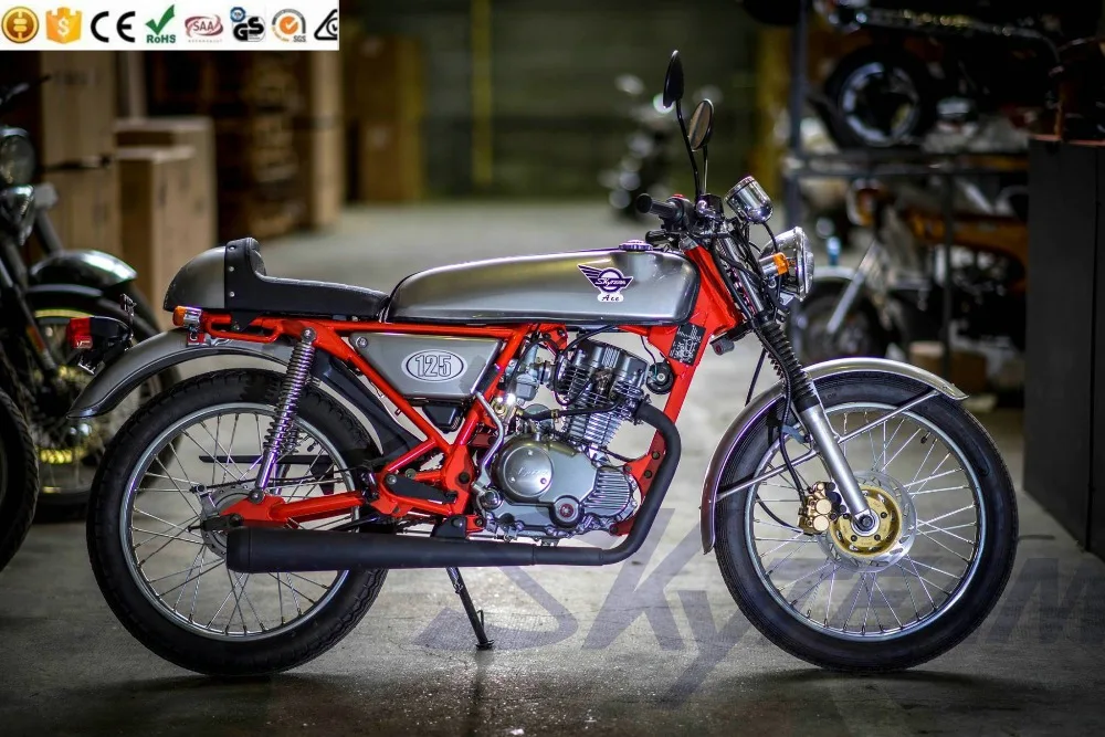 
SKYTEAM E3 125cc 4 stroke ACE vintage cafe racer classic motorcycle (EEC EURO3 APPROVAL) 
