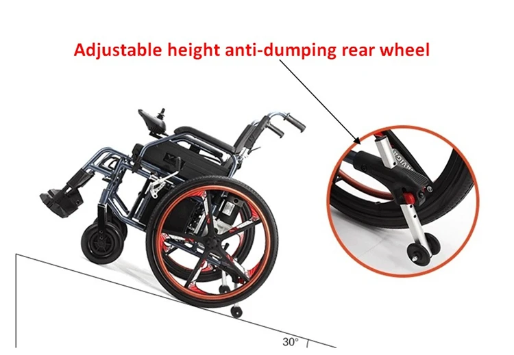 
Mini power economy remote control elderly handicapped automated folding electronic wheelchair with brushless motor 