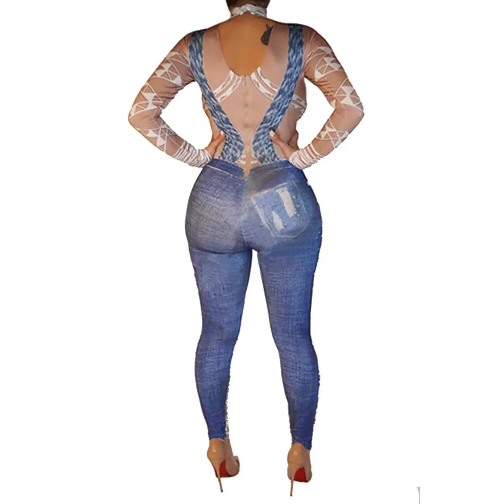 
2021 New Arrivals Fashion Women Casual O-Neck Back Zipper Long Sleeve Floral Print T-shirt Pants Patchwork Jumpsuit 