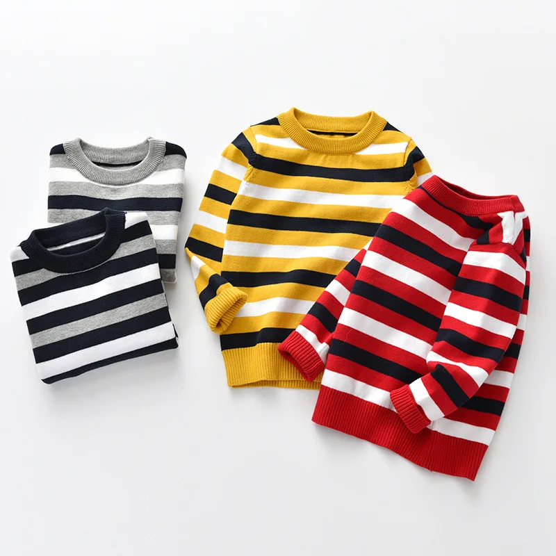Европейский популярный дизайн контрастных цветов в полоску, китайская детская одежда, Детские модели для мальчиков