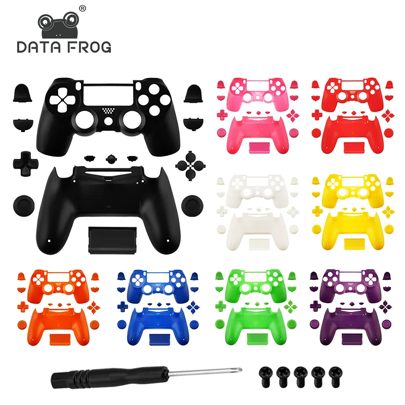 Data Frog Replacement Full shell and buttons mod kit for PS4 Slim Gamepad Protection Case For jds 040 PS4 Slim Pro Housing Cover