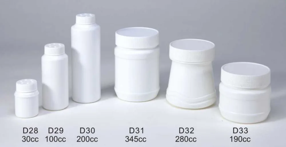 Unique Shaped White HDPE Plastic Baby Powder Container Bottle with Sfiter Cap